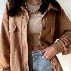 12th Tribe camel brown shacket. Tagged M/L. Vintage, in excellent condition!